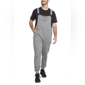 EUC Dark Athletic Grey Swoveralls, (Sweats + Overalls) size Large, MSRP $99